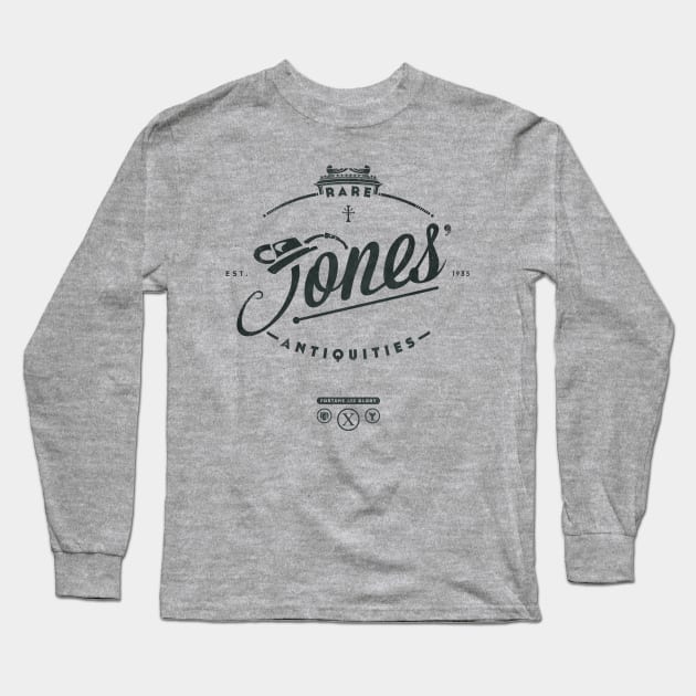 Jones' Rare Antiquities - coal black Long Sleeve T-Shirt by HtCRU